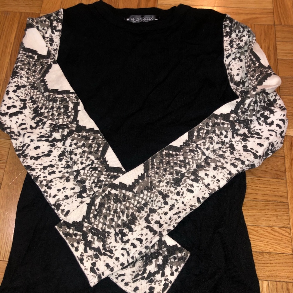 Heartbeeps snakeskin long sleeve sweater